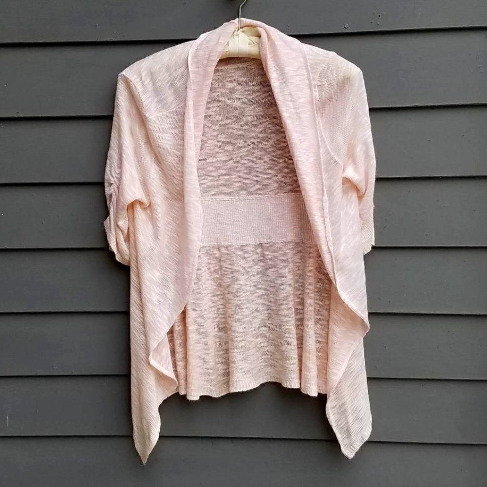 Ana Lightweight Light Pink Open Front Cardigan size Large